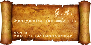 Gyorgyovics Annamária névjegykártya